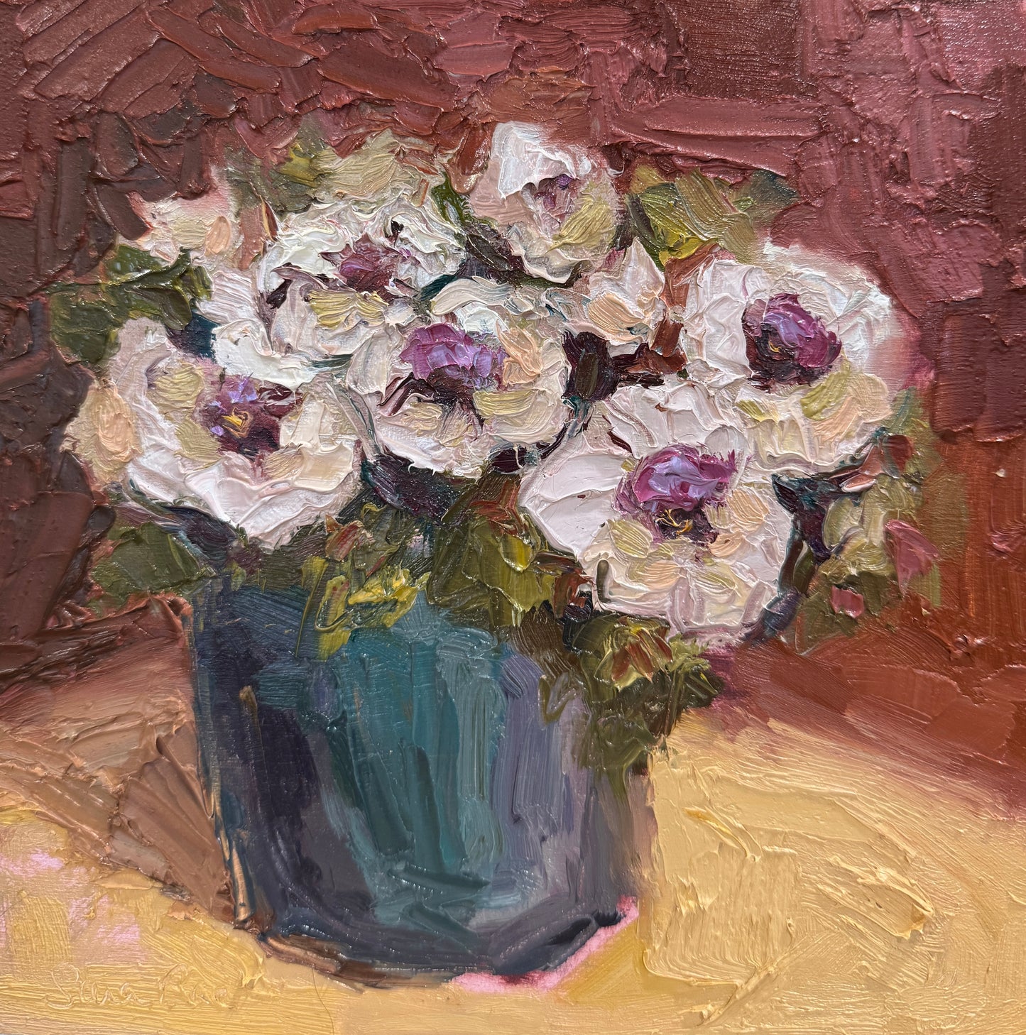 Vintage Petunias |2025| Oil on board
