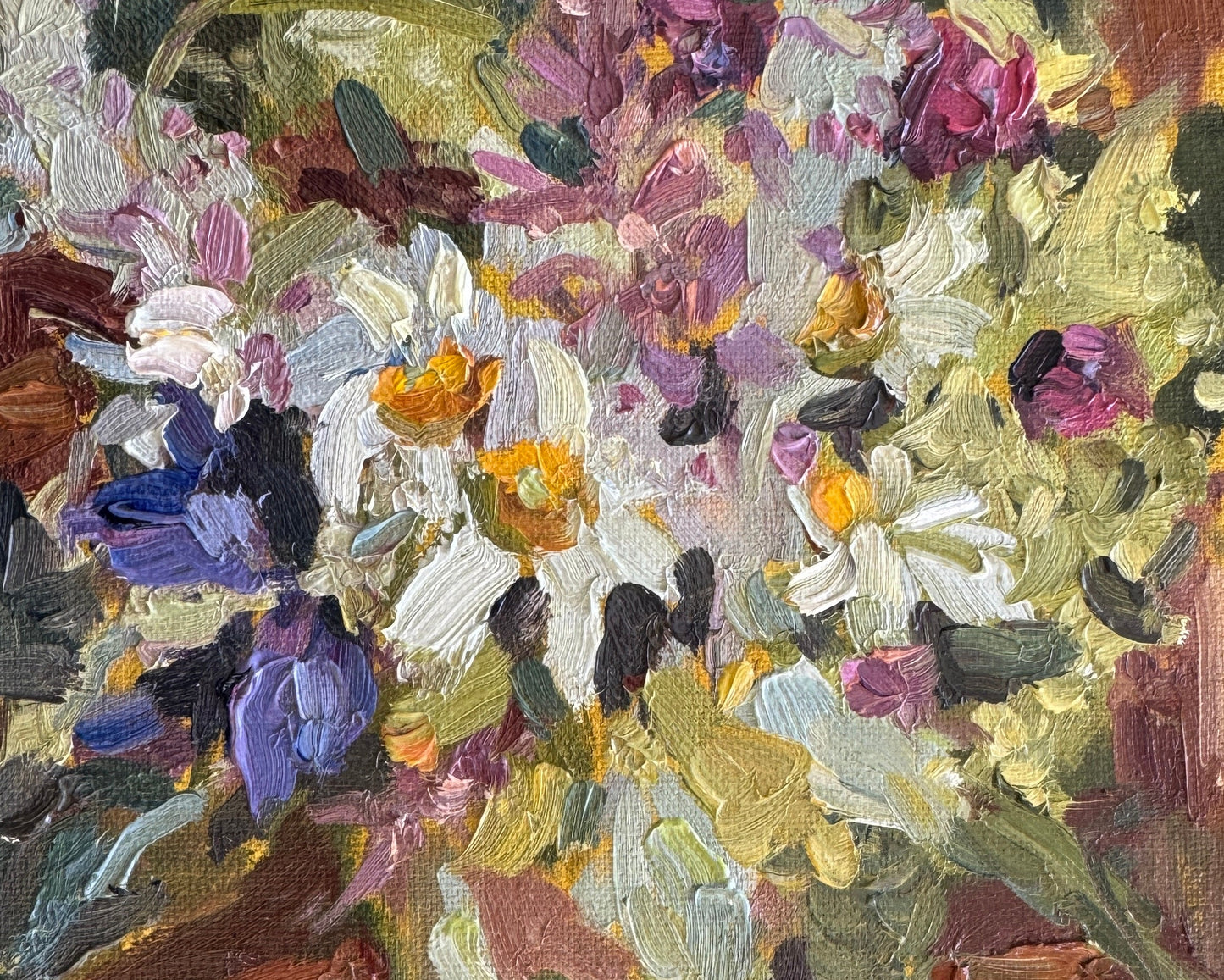 Bouquet on Chair |2025| oil on canvas panel