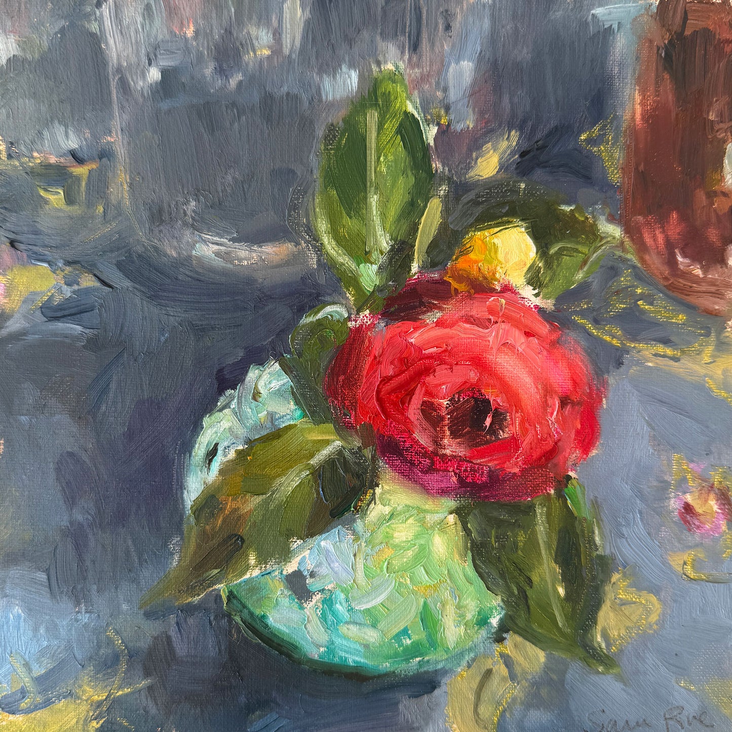 Framed Giclee Print | Camellia in Bud Vase