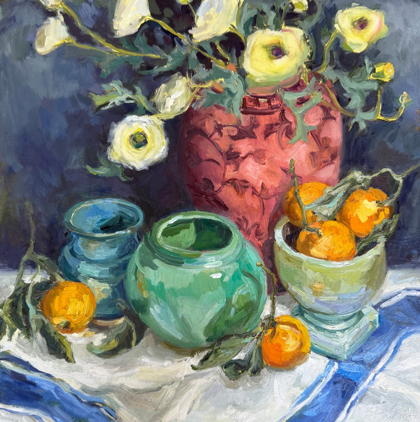 A Quiet Feast of Flowers and Fruit