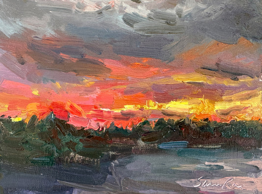 Blaisdell Lake 08-19-25, 5:40AM |2025| oil on linen panel
