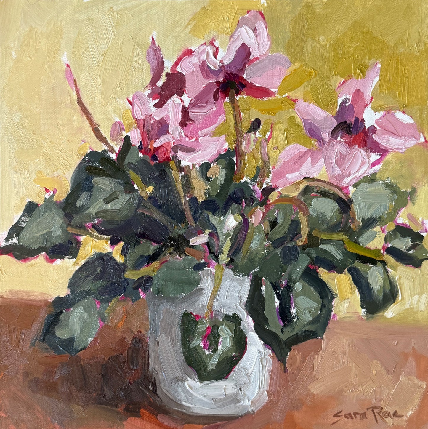 Cyclamen in the Studio |2025| oil on panel