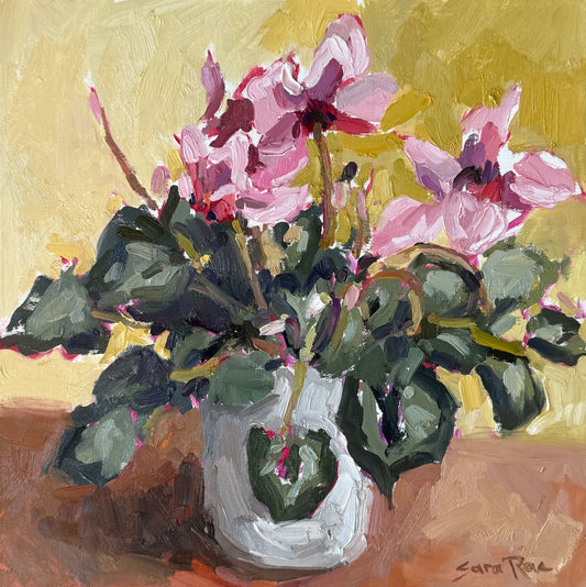 Cyclamen in the Studio |2025| oil on panel