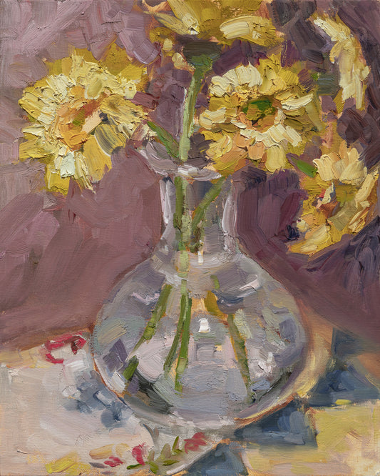 Giclee Print | Daisies with Vintage Cloth