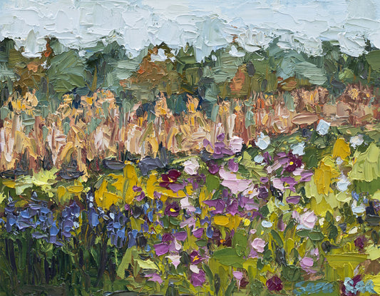 Giclee Print | Flowers in a Cornfield