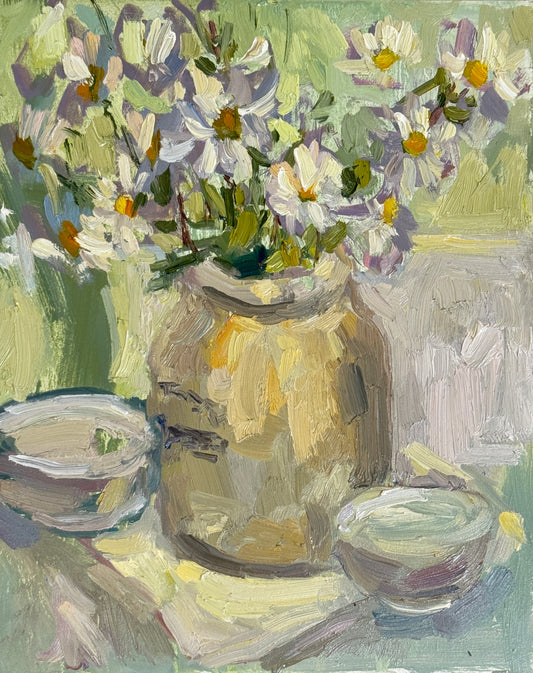 Daisies in the Kitchen |2025| oil on linen panel