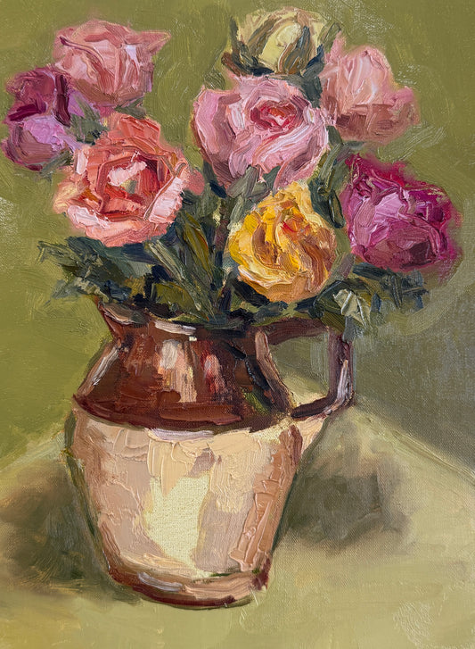 Flowers In Vintage Jug |2025| Oil on linen