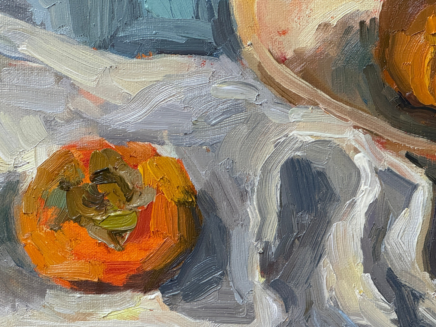 Persimmons and Cloth | 2025 | oil