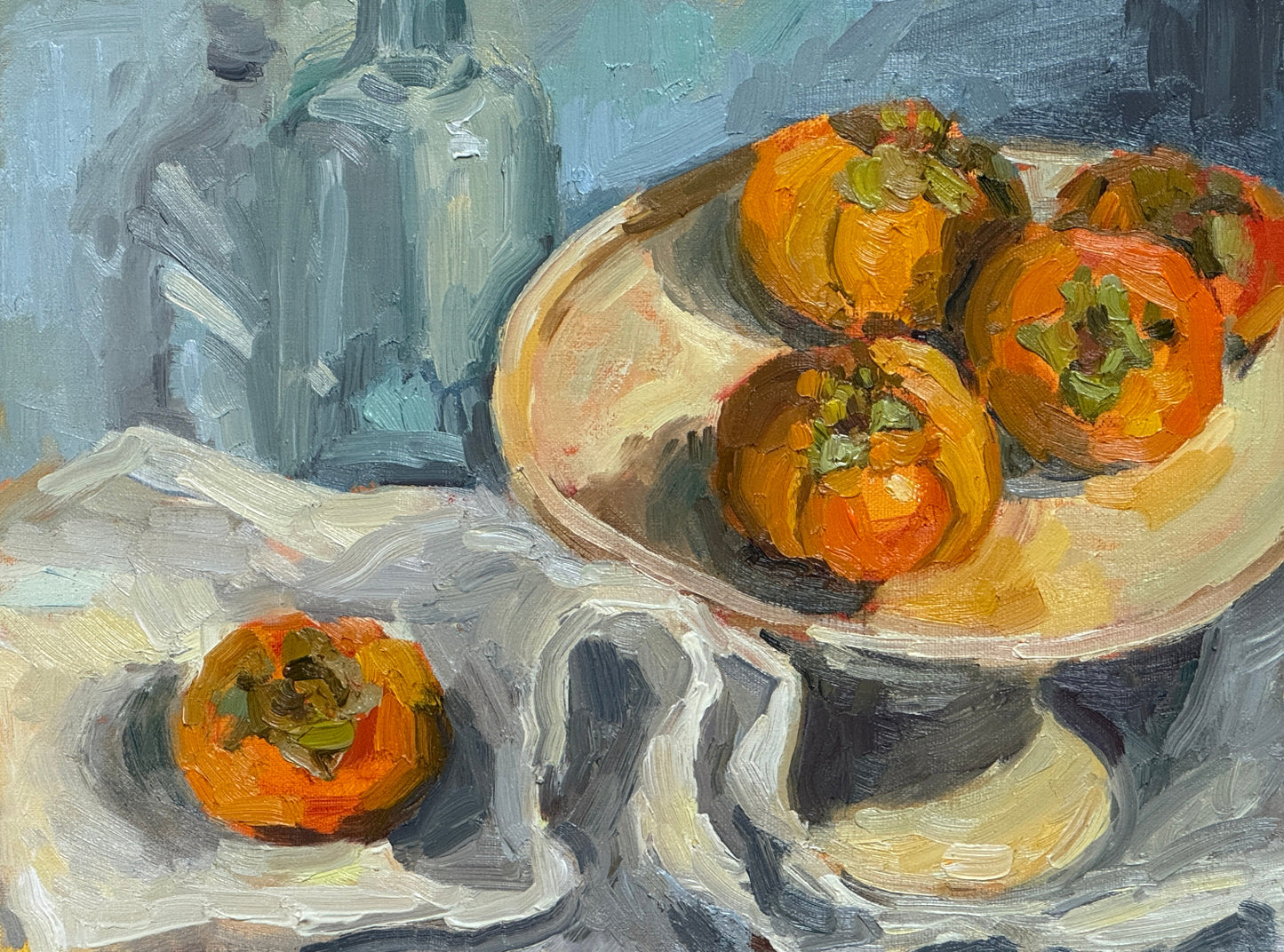 Persimmons and Cloth | 2025 | oil