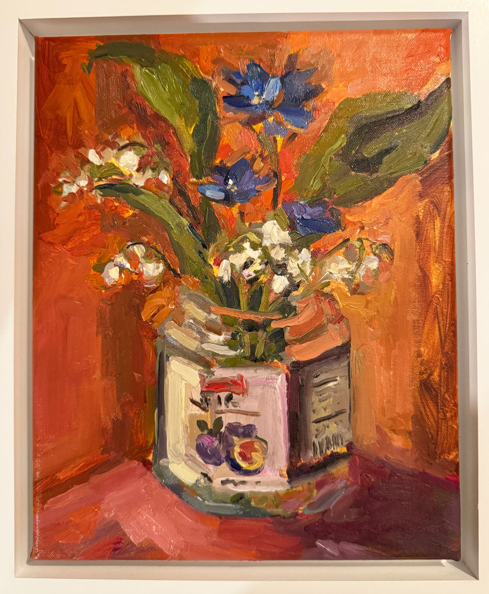 Lillies in a Fig Jar|2025| oil on linen