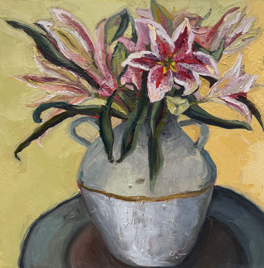 Lillies on Yellow