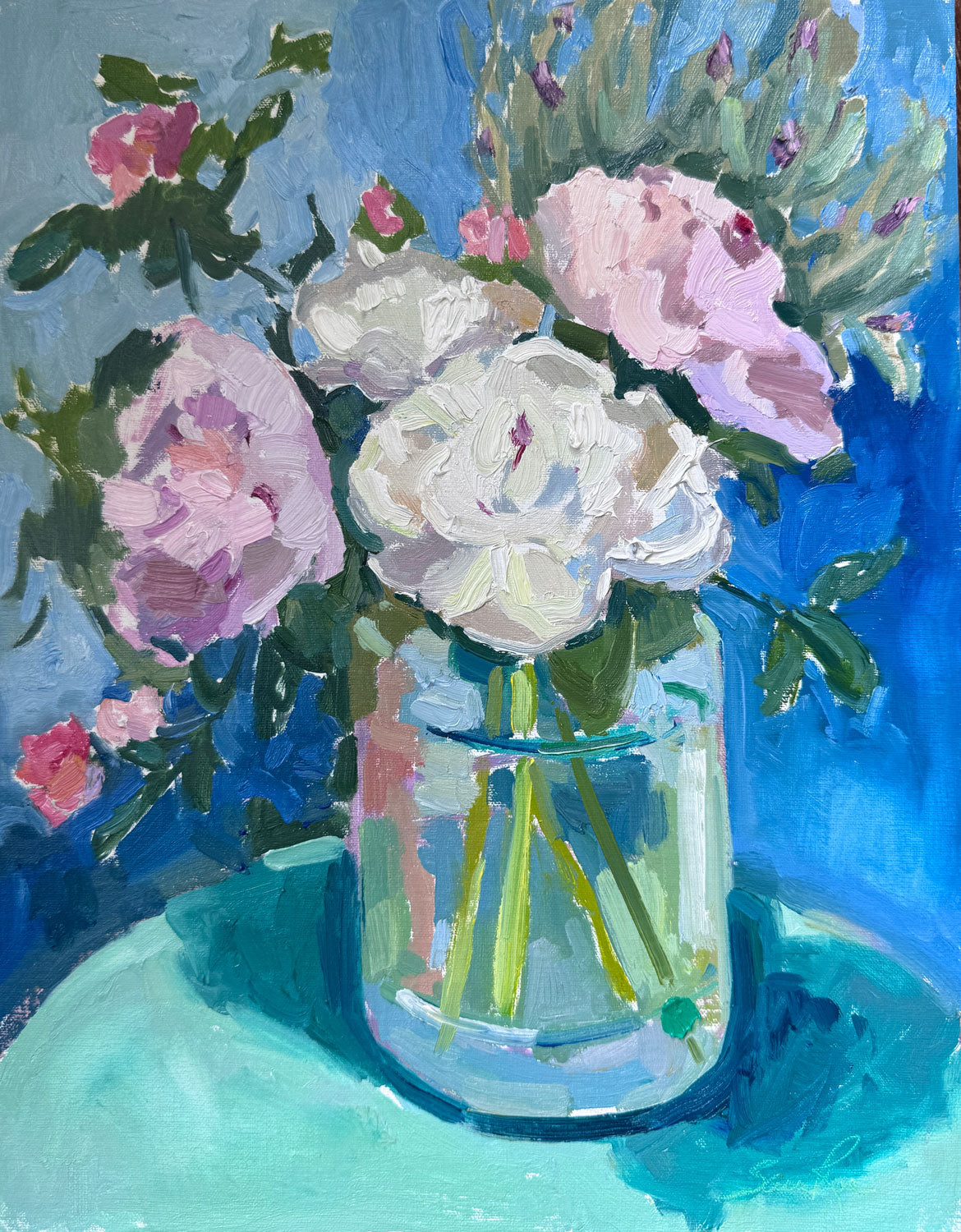 Peonies In Blue