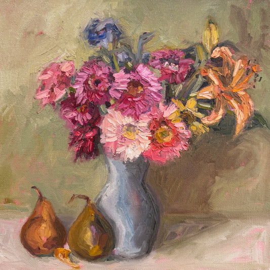 Petals and Pears|2025| Oil on Canvas