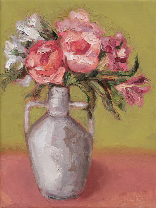 Roses In White Jug |2025| Oil on linen