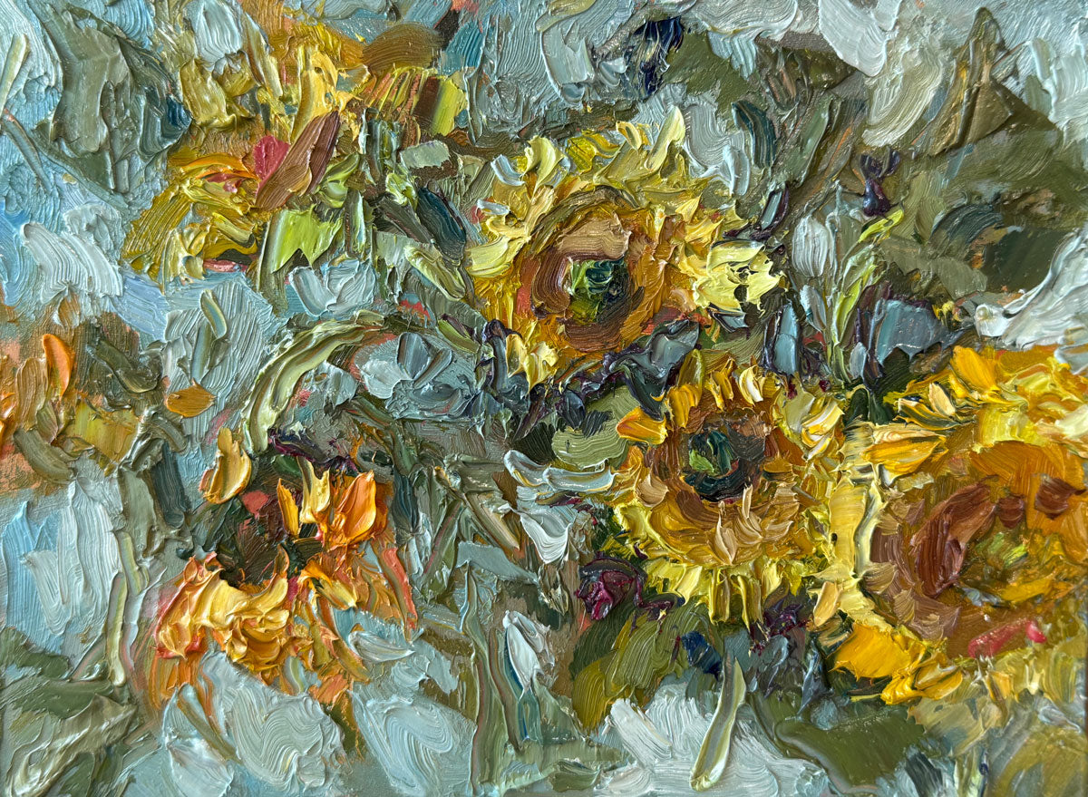 Sunflower Zentangle |2025| oil on panel