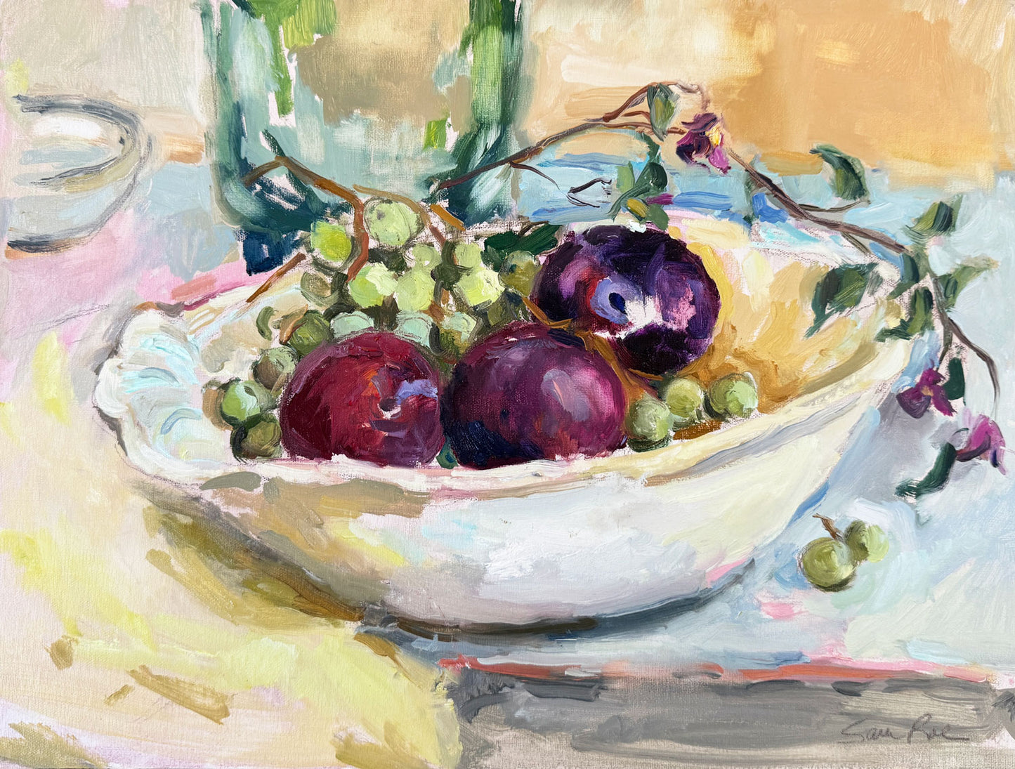 Giclee Print | Plums and Green Grapes