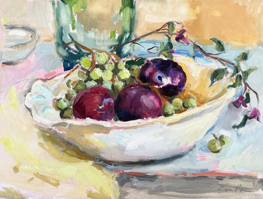 Giclee Print | Plums and Green Grapes